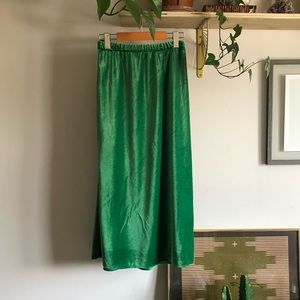GAP Emerald Green Velvet Midi Skirt.